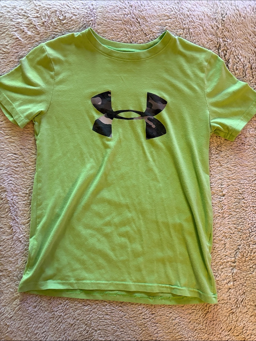 Under Armour Neon Green Tee with Camo Logo